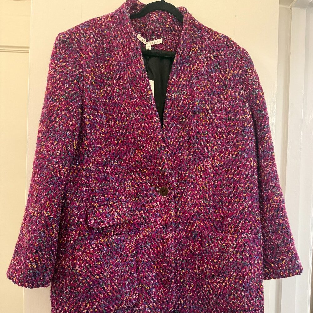 Veronica Beard Cooke Dickey Jacket – Fuchsia Multi Tweed, Size 14, NWT